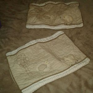 Lot of 2 sheep crib set pillow cases